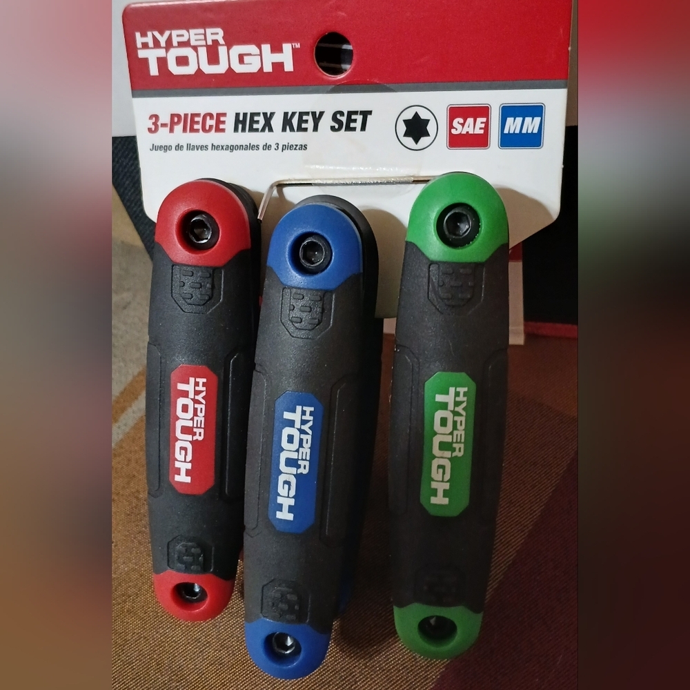 New Hyper Tough 3 Piece Hex Key Set